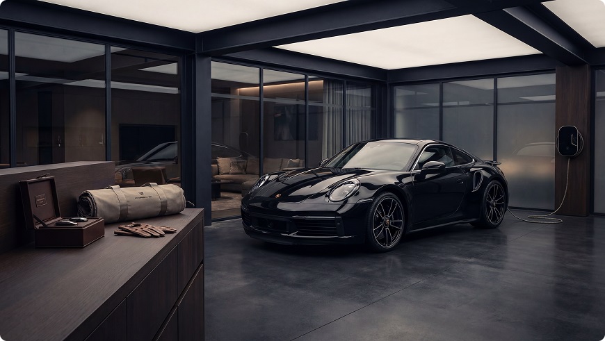 Luxury car in showroom
